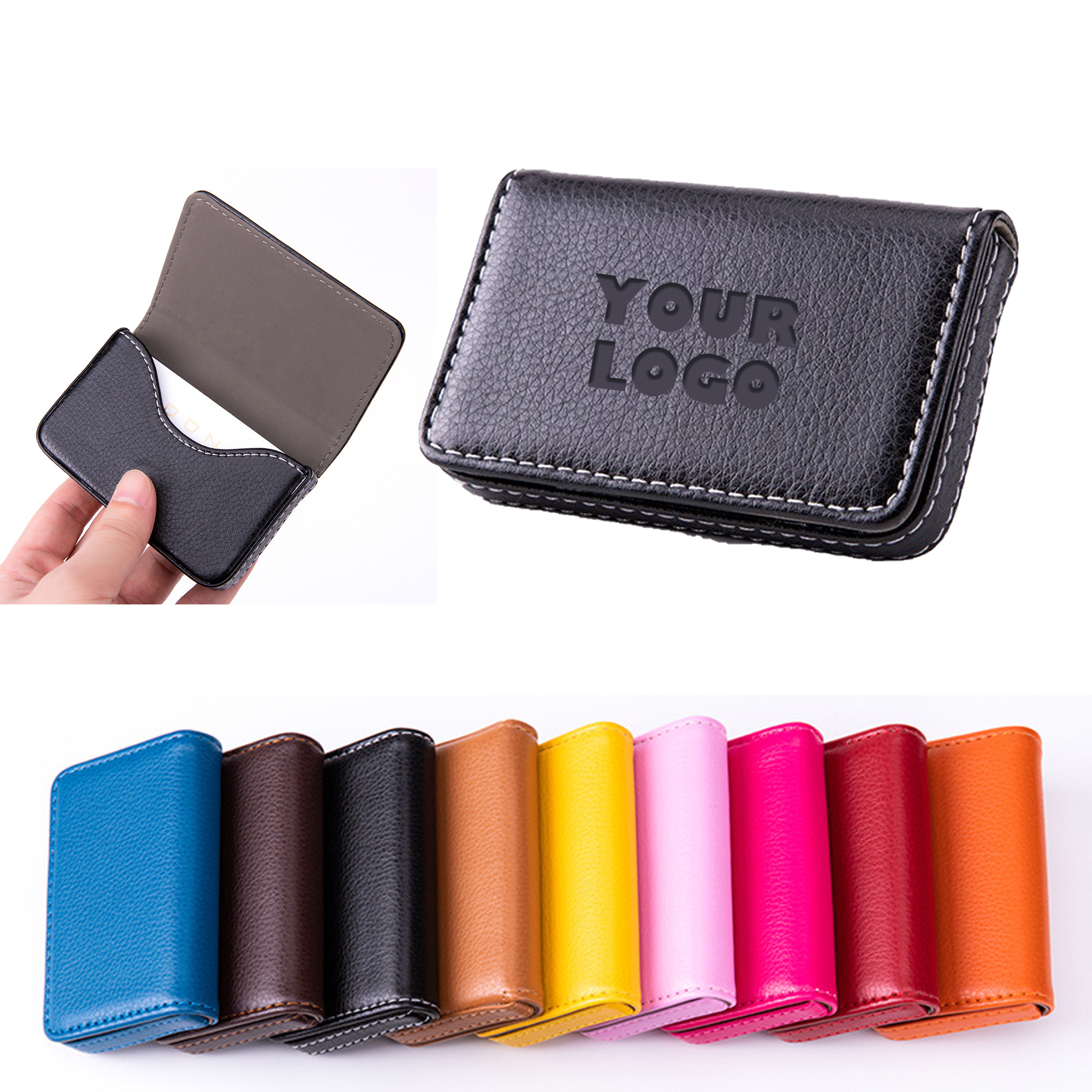 Magnetic PU Leather Business Card Holder 2