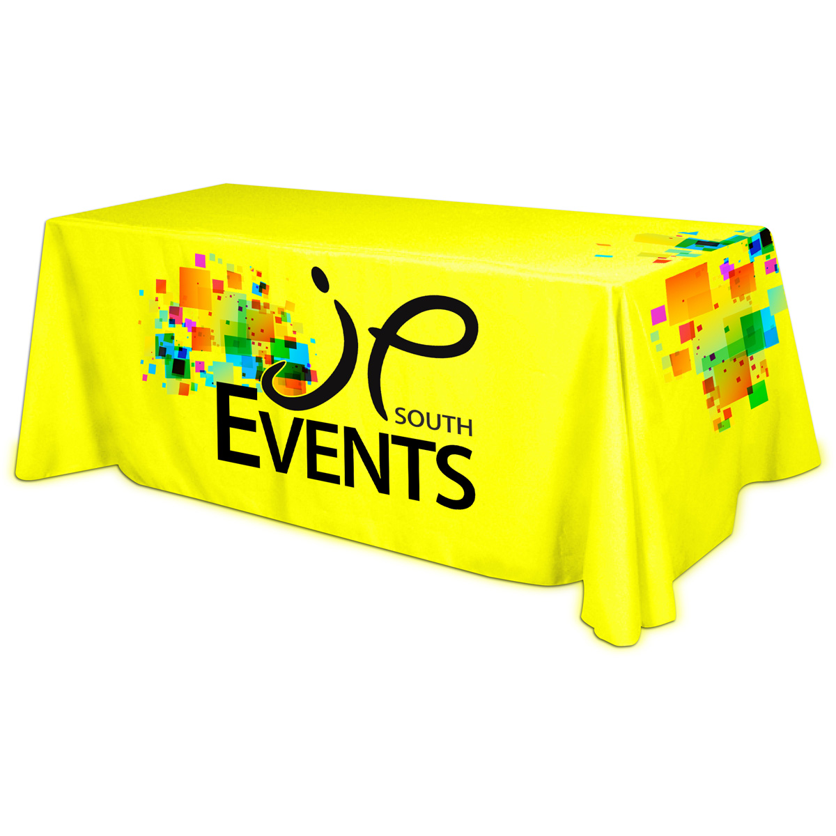 All Over Full Color Dye Sub Table Cover - flat poly 4-sided, fits 8' table 4