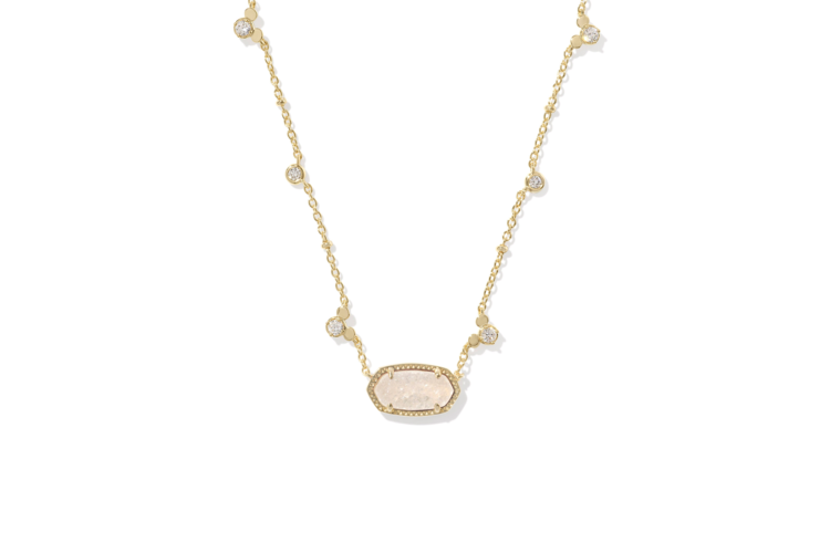 Kendra Scott Disney Gold Mickey Mouse Elisa Short Pendant Necklace in Iridescent Drusy 3