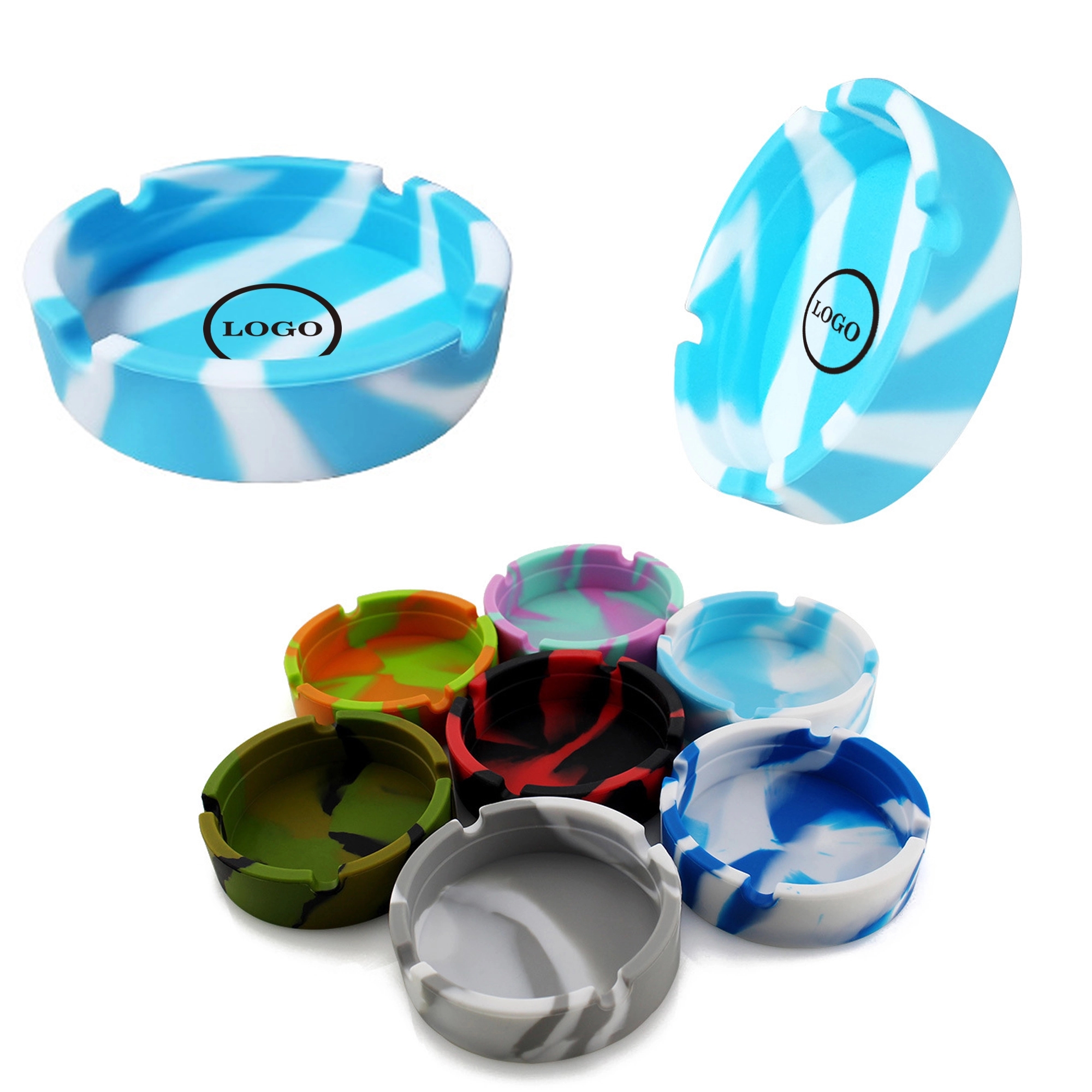Round Environmentally Friendly Soft Silicone Ashtray