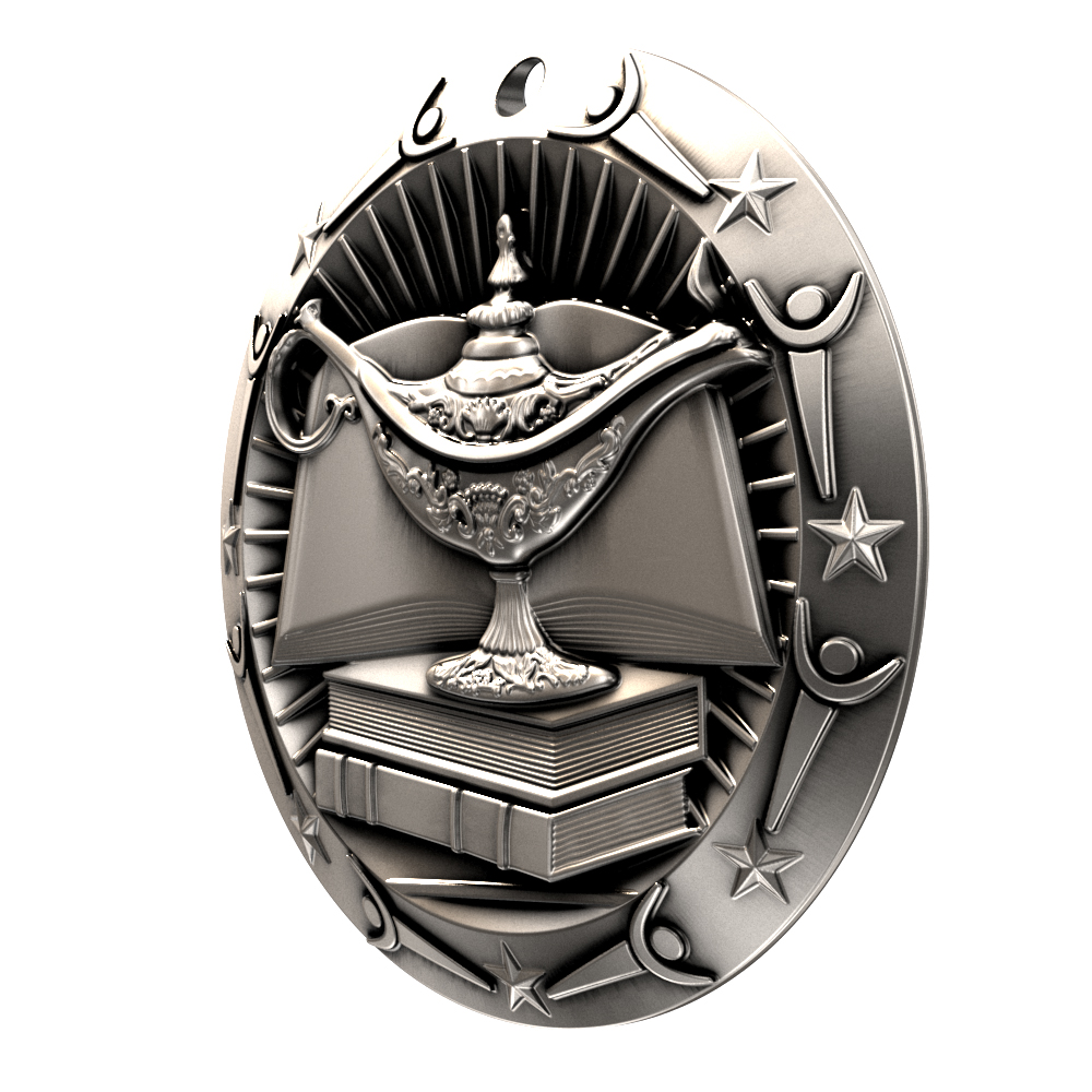 Book & Lamp World Class Medallion (3") 3