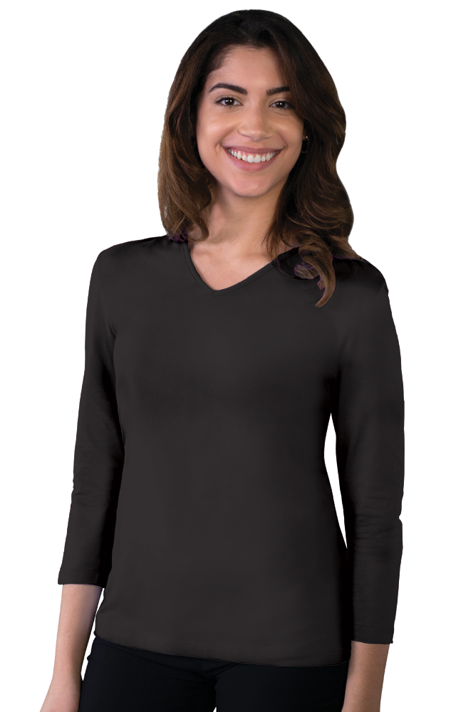 Ladies' 3/4 Sleeve V-Neck Tee 13