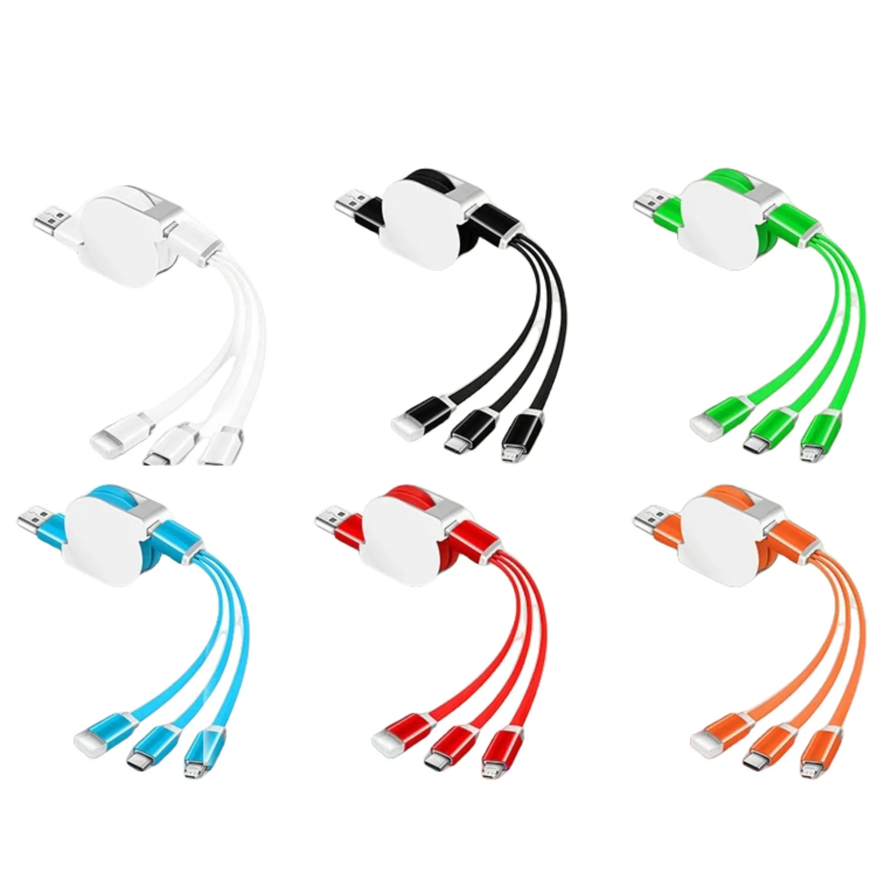 3 in 1 Retractable Cellphone Charging USB Cable 4