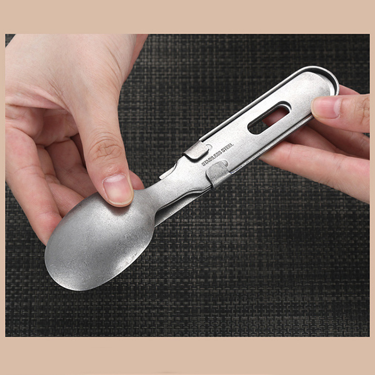 Portable Stainless Steel Camping Cutlery Set with Pouch 2