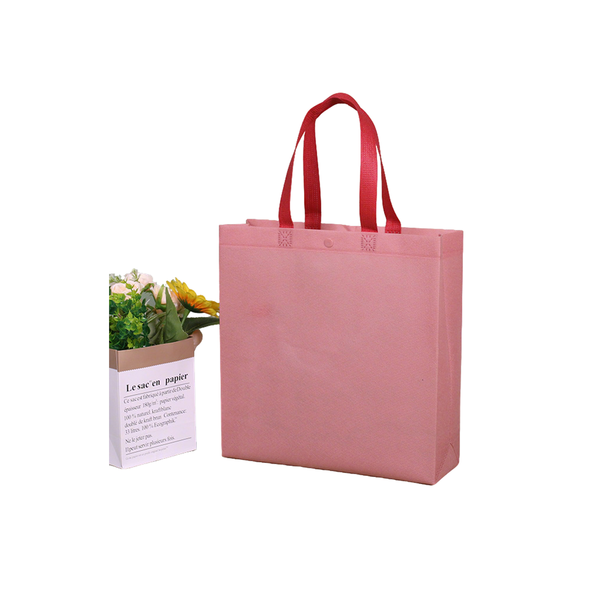 Nonwoven Fabric Tote With Concealed Closure 9 x 4 x 9.8" 11