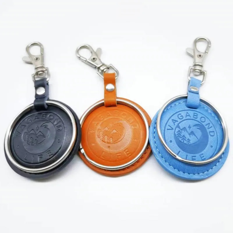 Debossed PU Leather Keychain 1