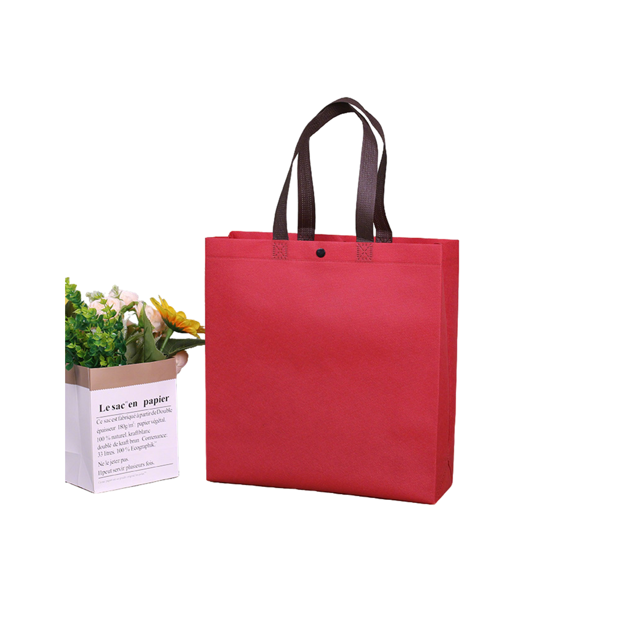 Nonwoven Fabric Tote With Concealed Closure 9 x 4 x 9.8" 20