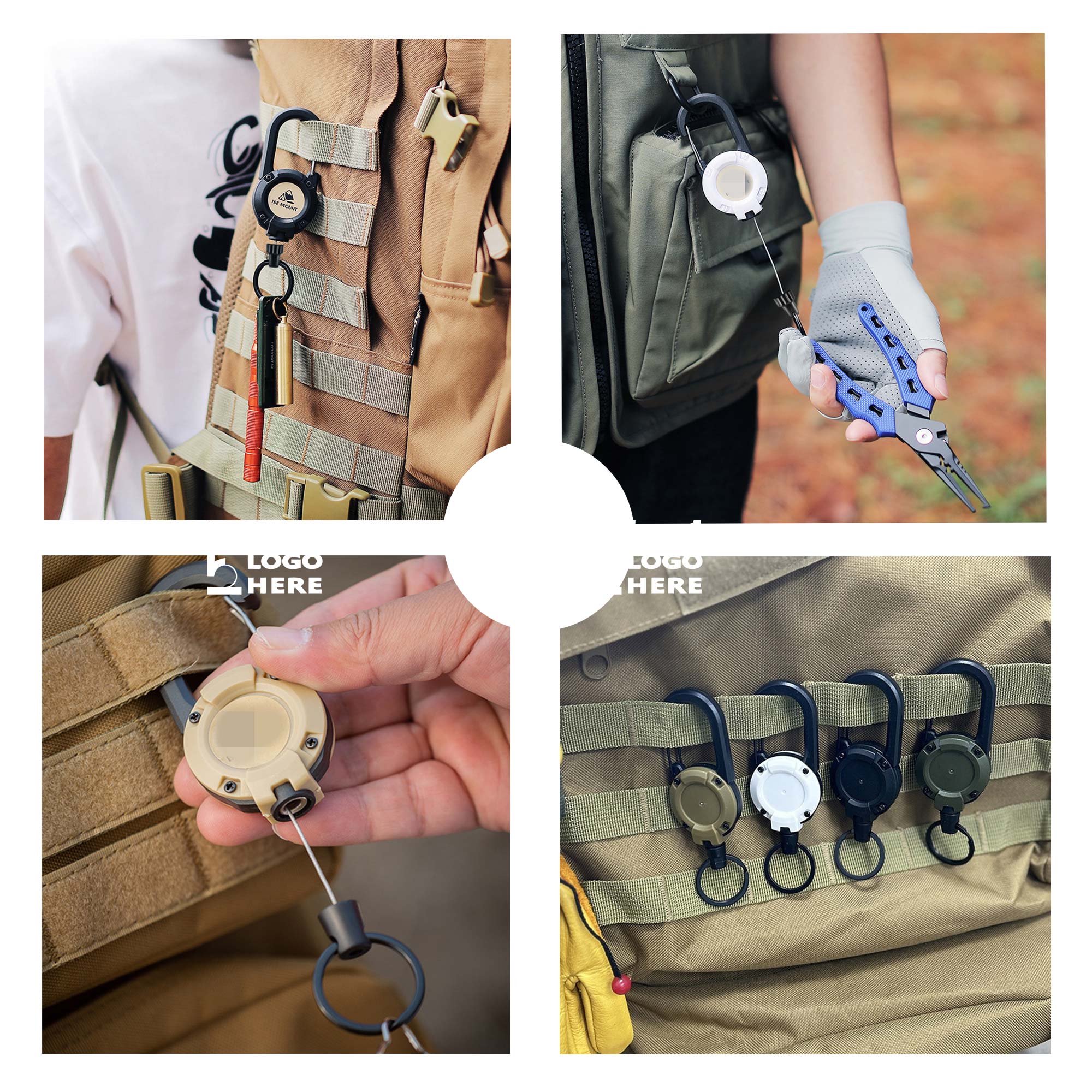 Outdoor Camping Hiking Carabiner Retractable Carabiner Keychain 1