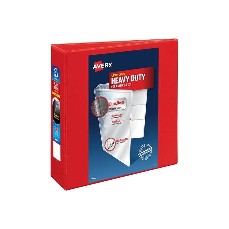 3 Ring Binders - Red 3" Heavy Duty 1