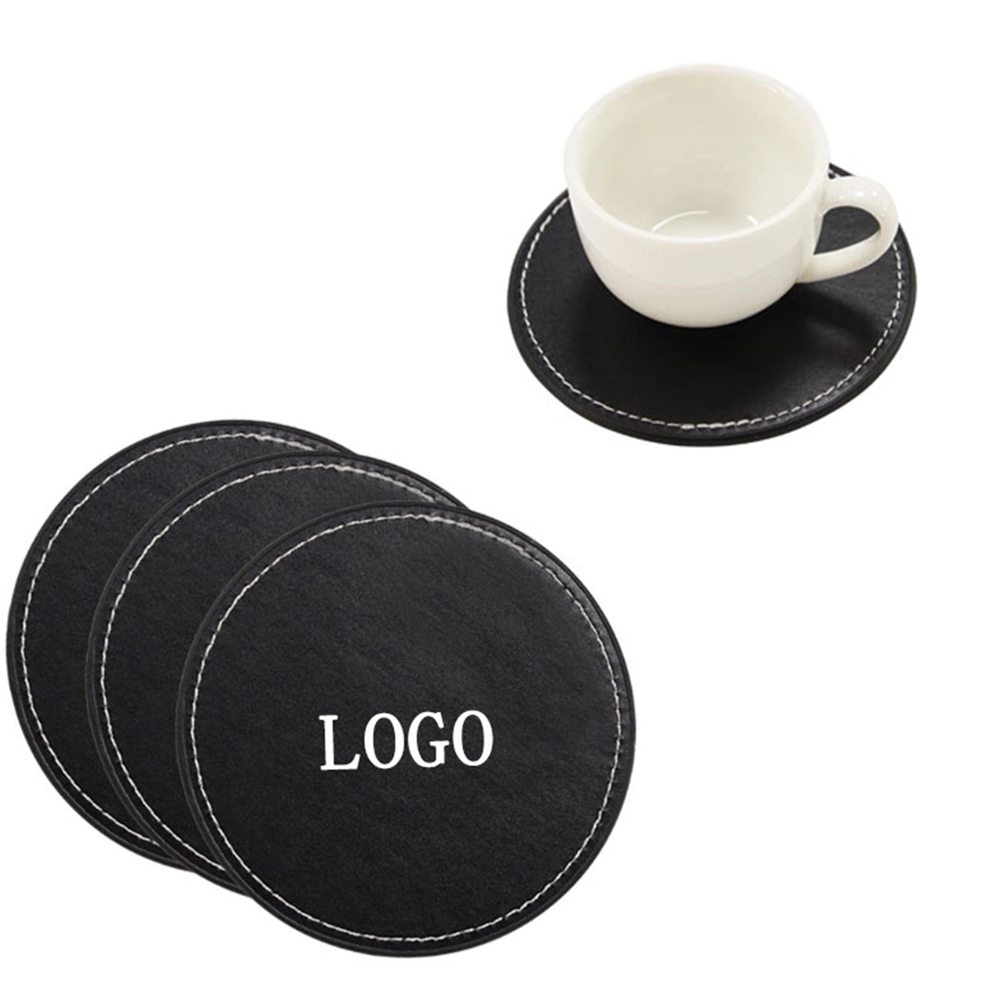 Round PU Leather Cup Mat 2