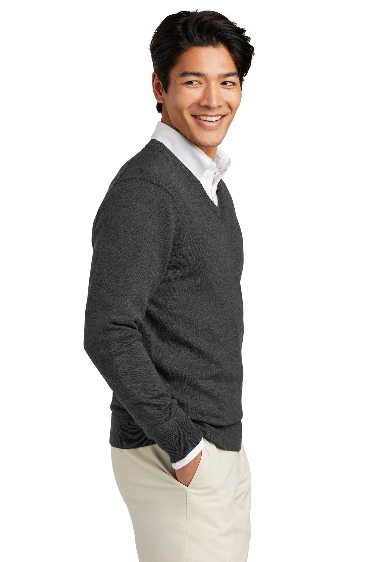 Brooks Brothers Washable Merino V-Neck Sweater BB18410 23