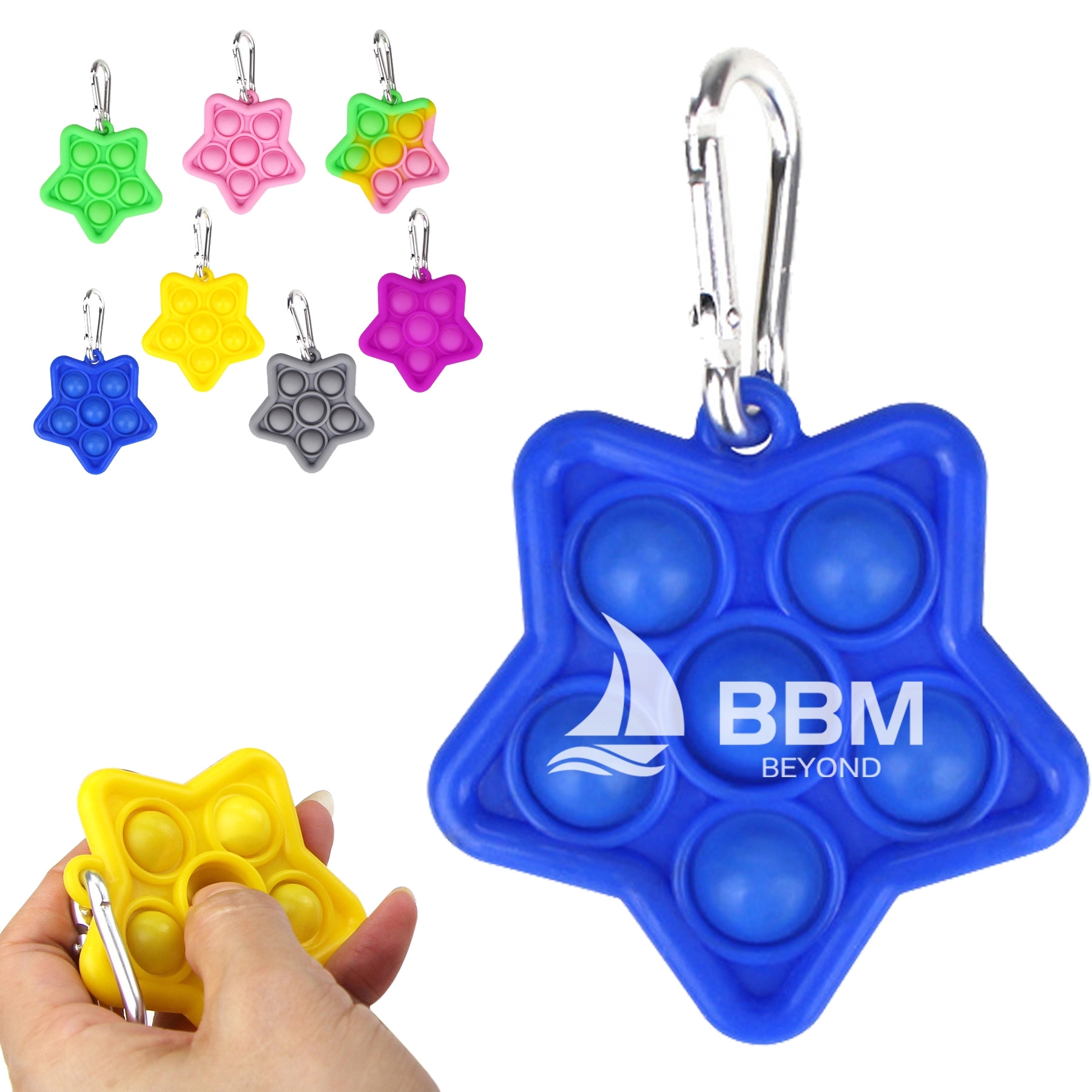 Star Shaped Push Pop Bubble Keychain 2