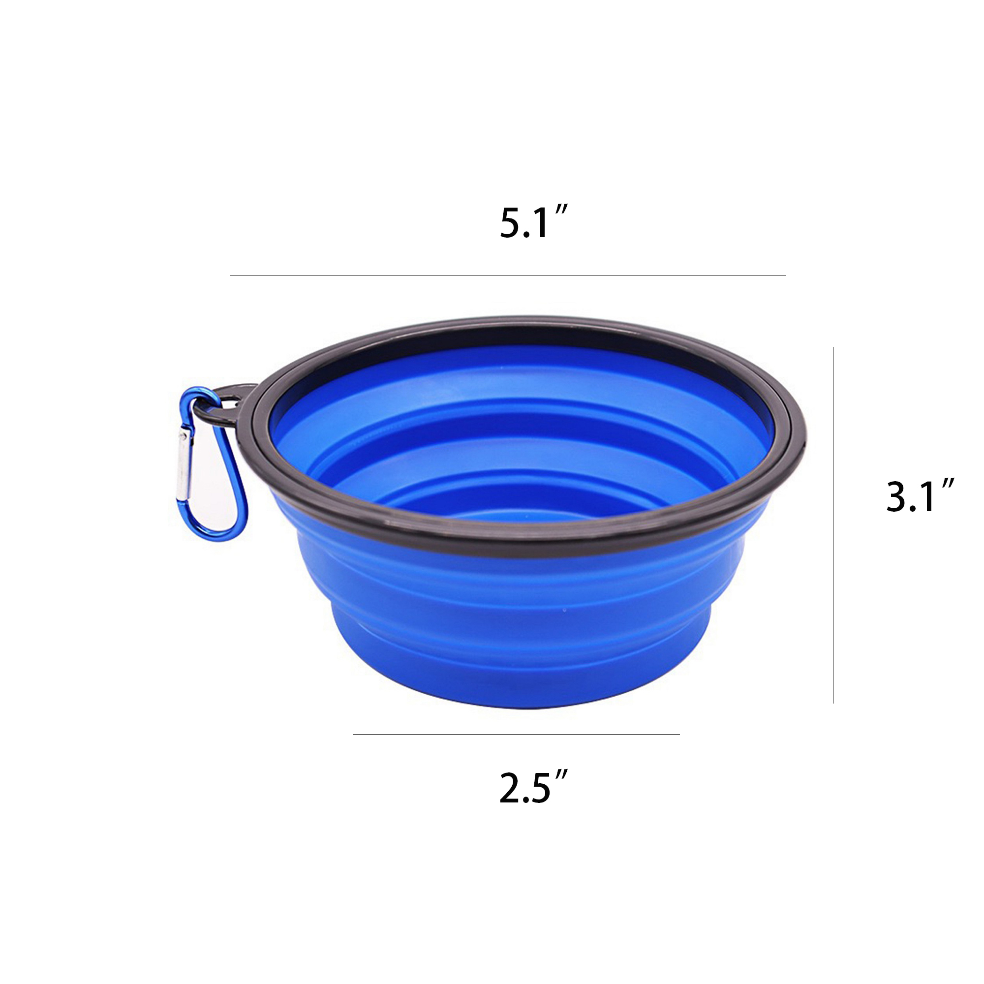 Silicone Collapsible Pet Bowl With Carabiner MOQ 1pcs 3
