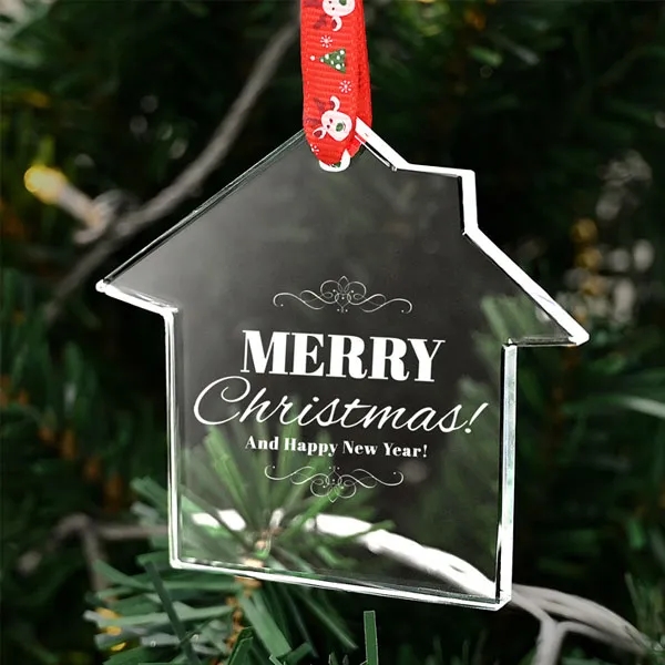 Crystal House Shaped Christmas Ornament 3
