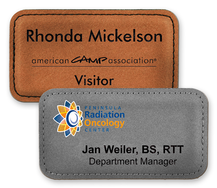 Leather Stitched Badge 1.5" x 3" 3