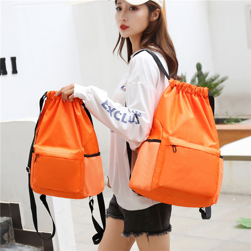 Waterproof Large Sports Drawstring Backpack w/Adjustable Shoulder Strap 31