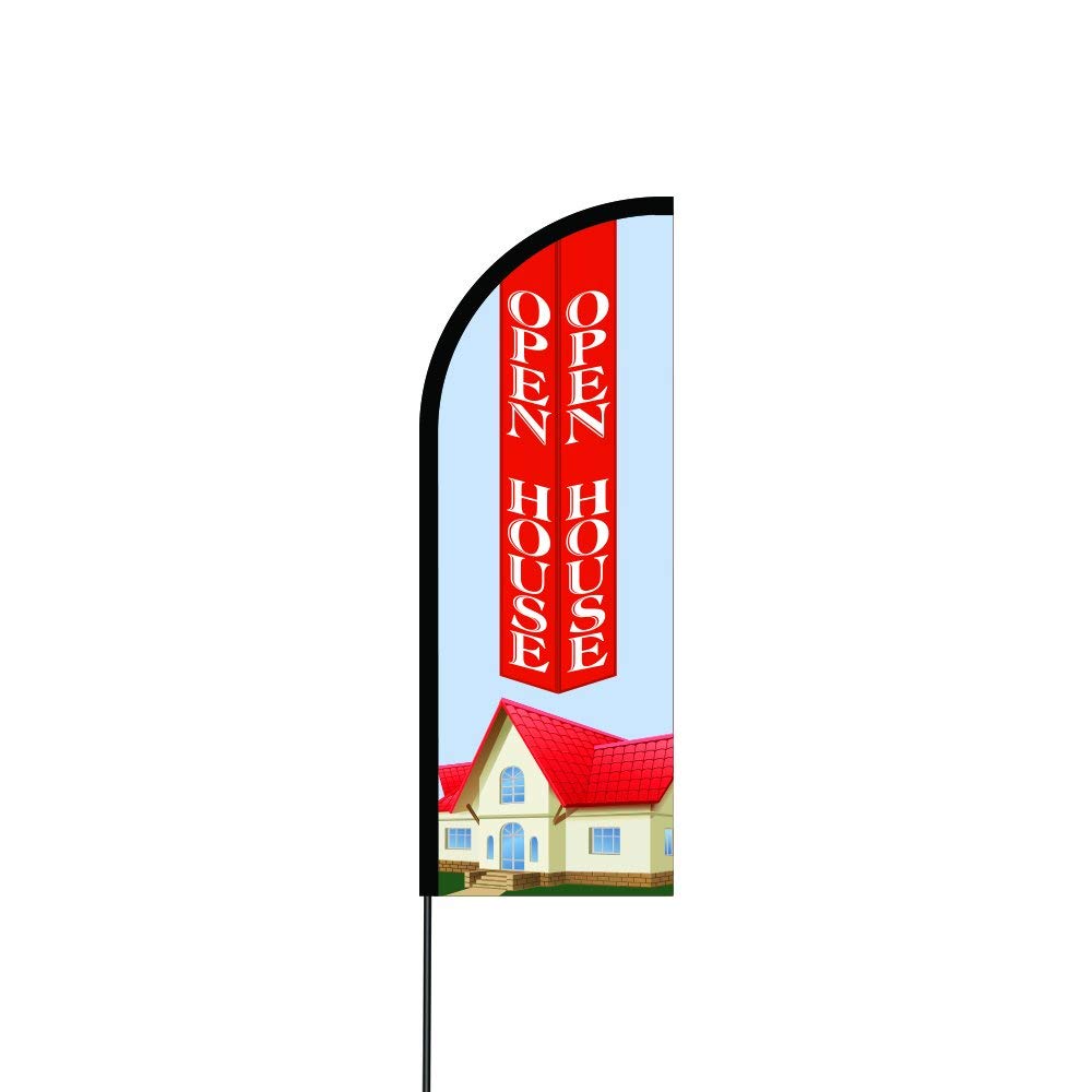Open House Flag Kit Hardware 11' Feet Feather Flag Sign Outdoor Banner 1