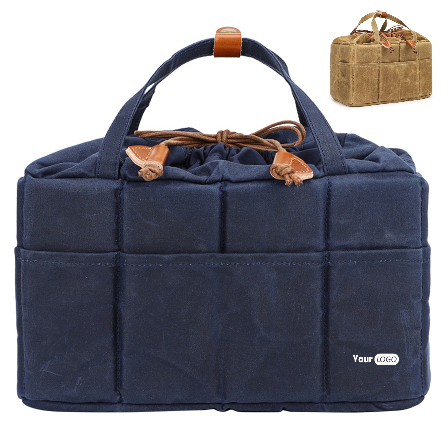 Canvas Drawstring Electronic Accessories Storage Bag 1