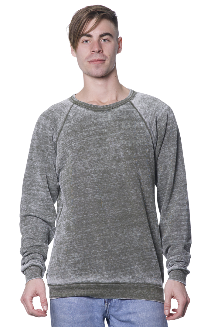 Unisex Burnout Triblend Raglan Crew Sweatshirt 1