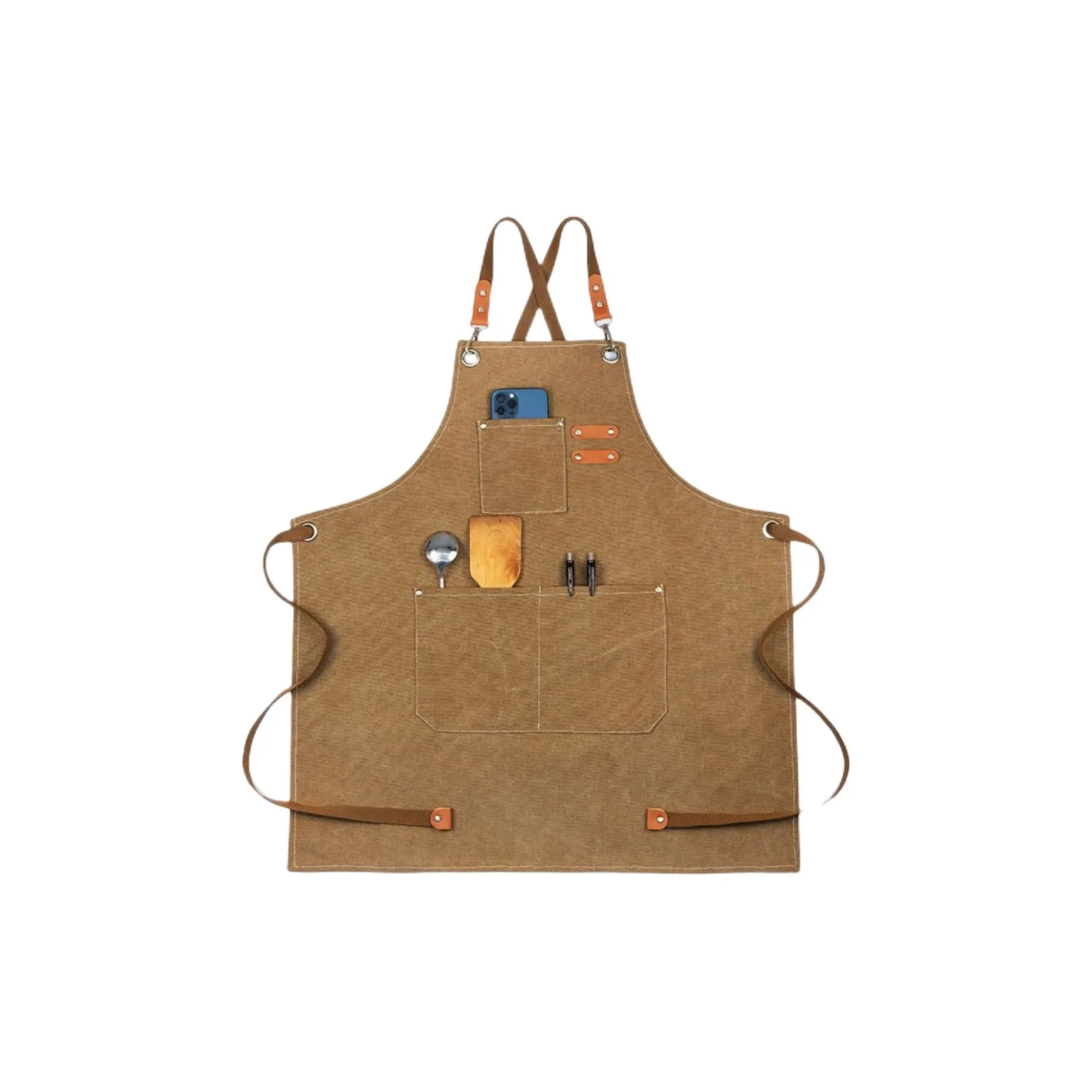 Cotton Canvas Cross Back Heavy Duty Adjustable Work Apron 4