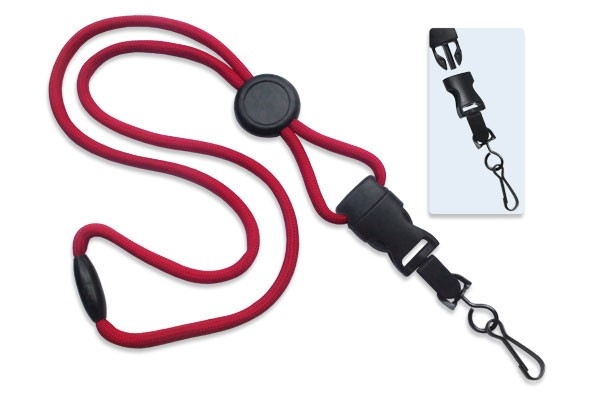1/4" Polyester Lanyard with Round Slider and Quick Release (J-Hook) 3