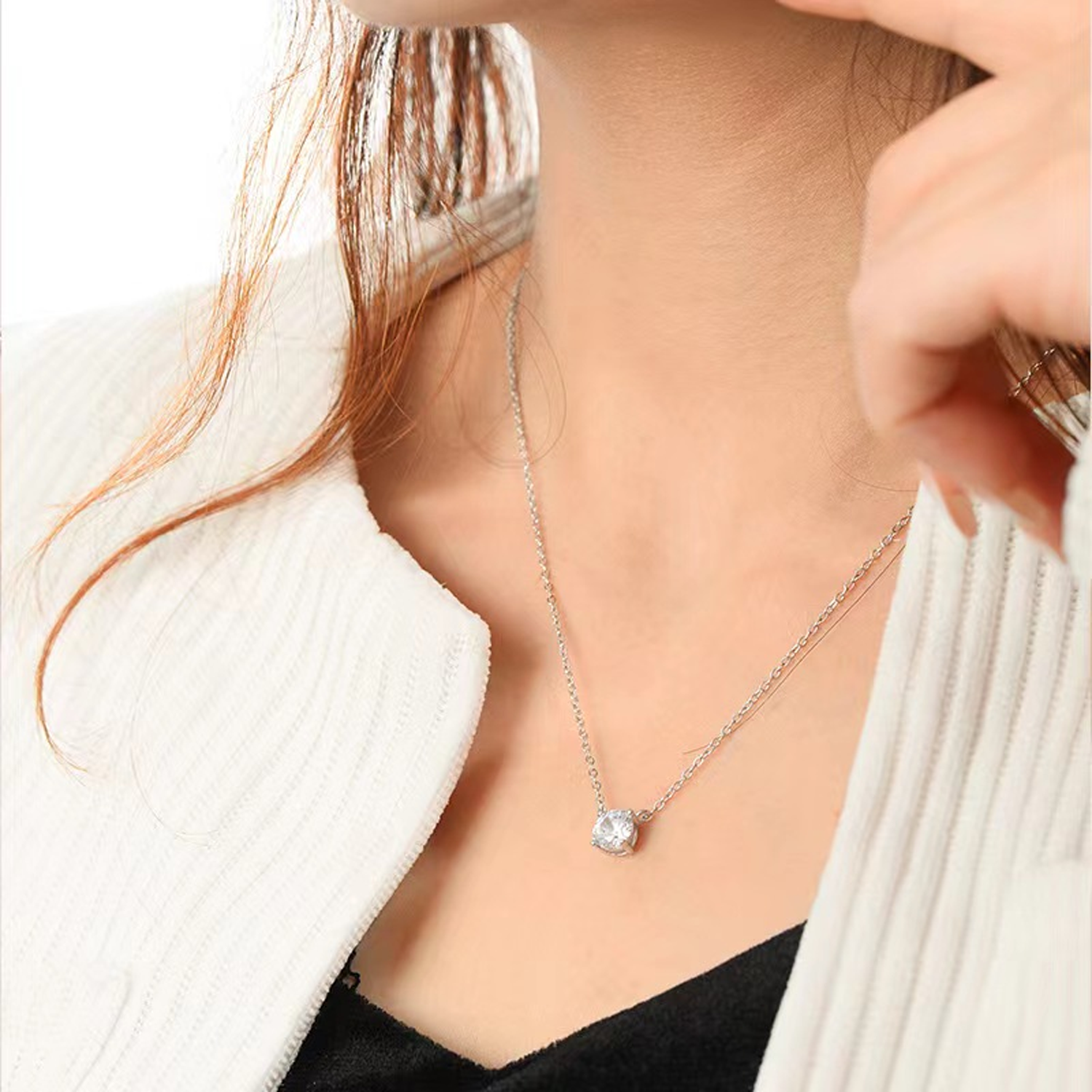 Round Full Diamond Necklace 2
