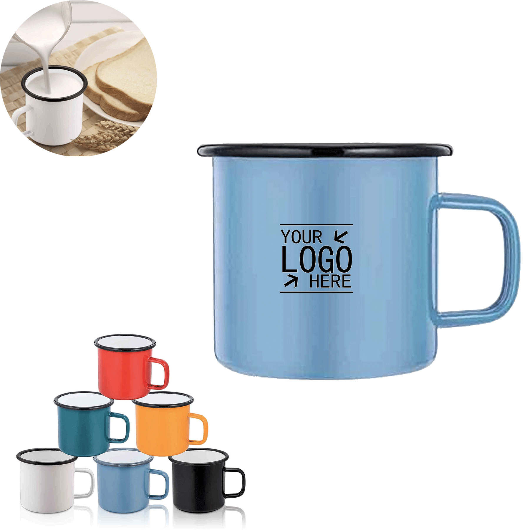 12 oz Tea Enamel Mug Camp Drinking Cups 2