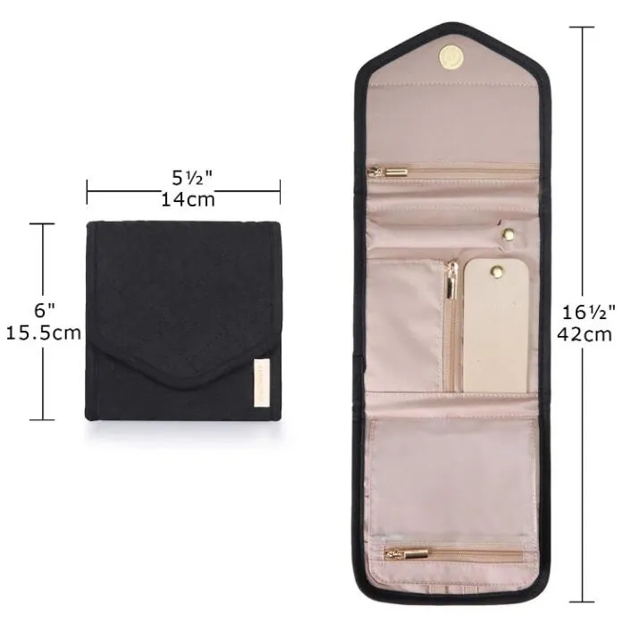 Travel Jewelry Organizer Case Foldable Roll 5