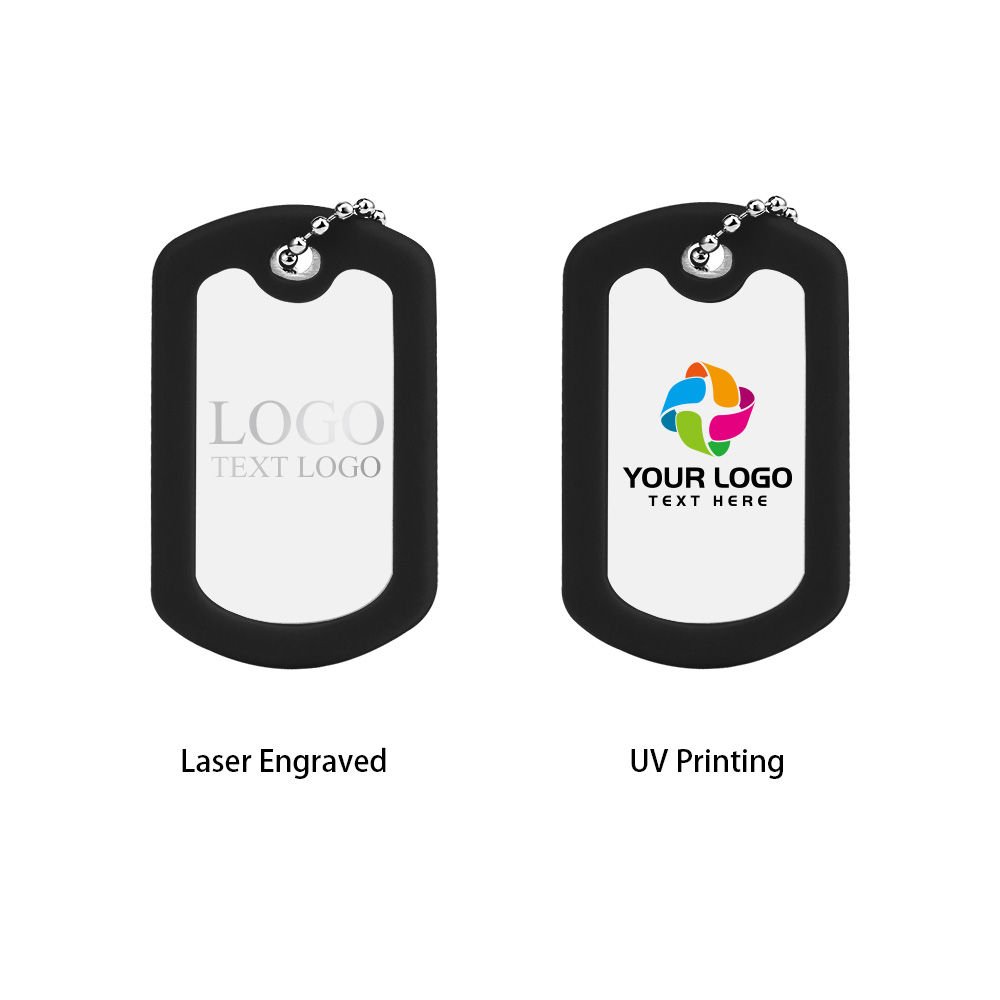 Square Silicone Edge Metal Dog Tag 3