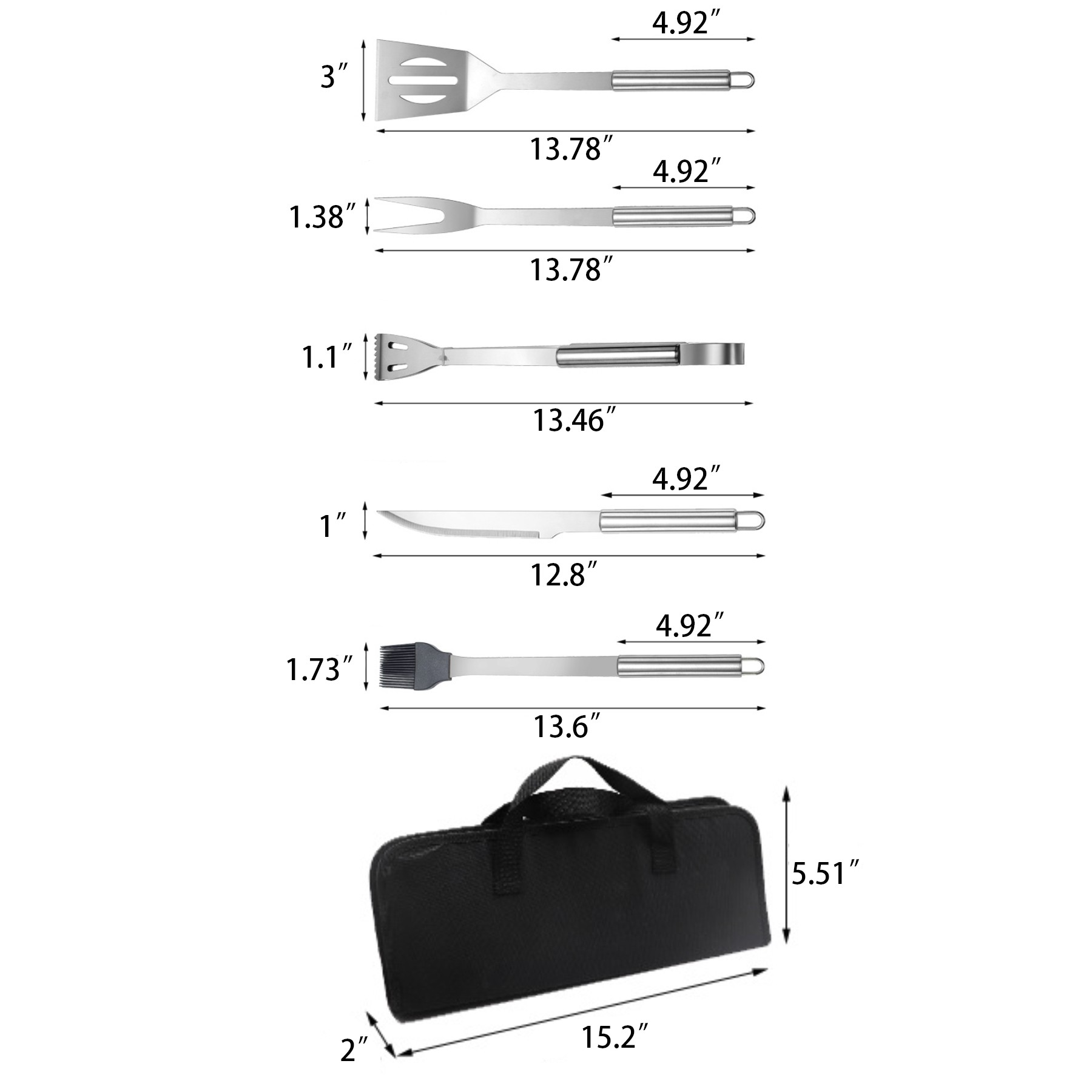 Stainless Steel BBQ Grill Tools Set 2