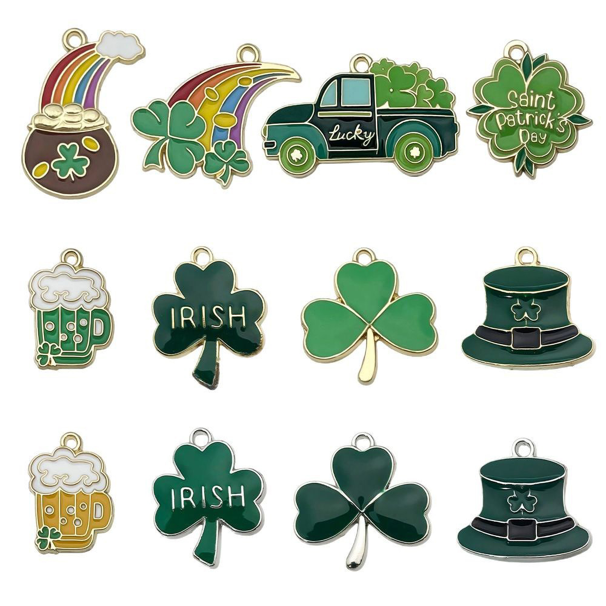 Customizable Four-Leaf Clover Charms St. Patrick's Day 1