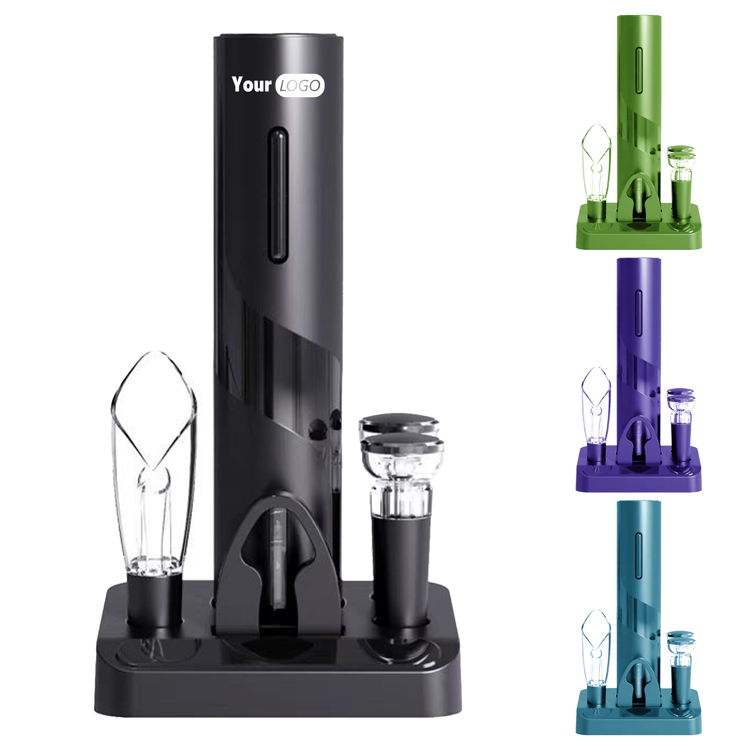 Silver Sleek Electric Wine Opener Set For Stylish Wine Enjoyment (Moq 20) 2