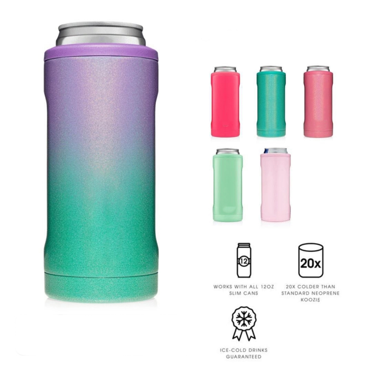 Double-walled Stainless Steel Cooler for 12 Oz Slim Cans 1
