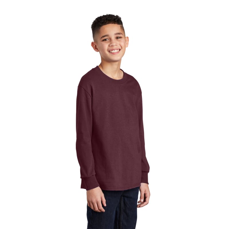 Port & Company Youth Long Sleeve Core Cotton Tee. 10