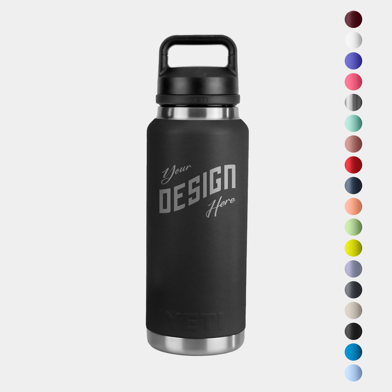 36 Oz YETI® Stainless Steel Insulated Water Bottle w/ Chug Cap, custom water bottle with logo imprint 2