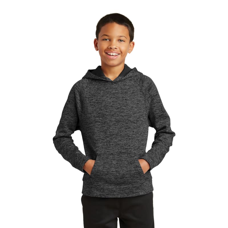 Sport-Tek Youth PosiCharge Electric Heather Fleece Hooded Pullover. 3
