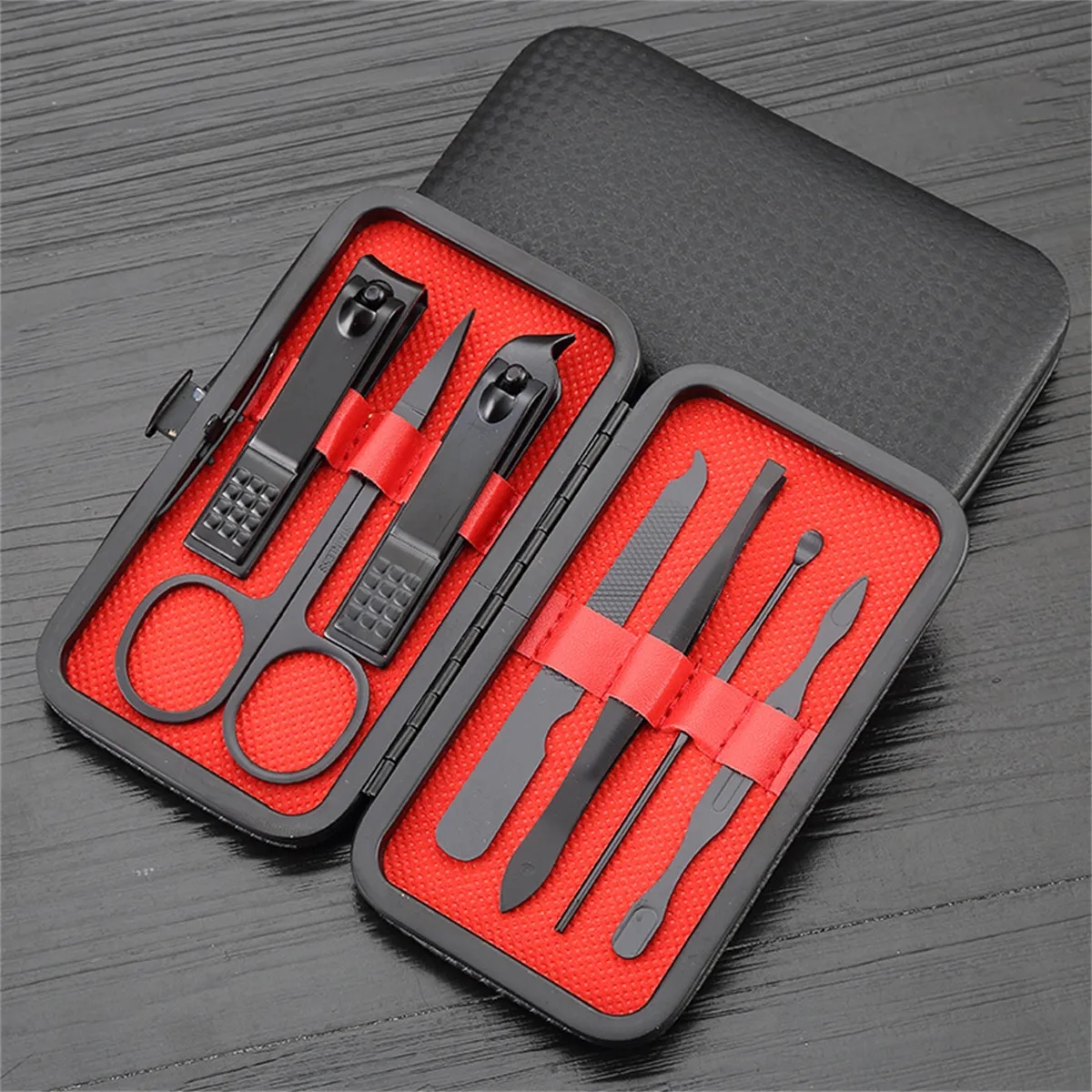7 in 1 Black Manicure Set Nail Clippers Kit 4