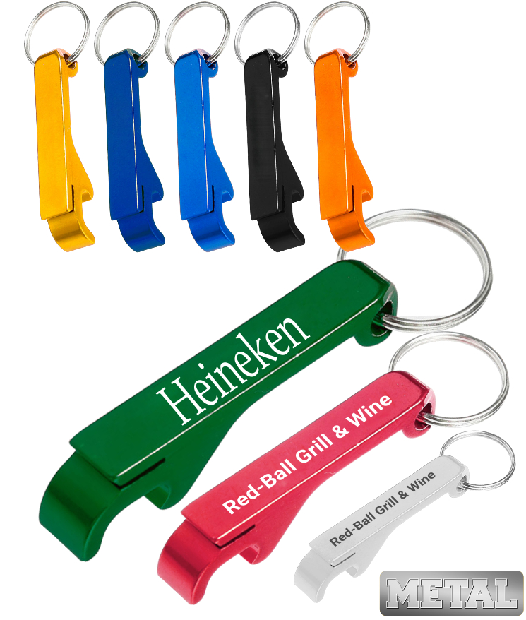 Aluminum Beer Bottle Opener Keychain - One color print 2