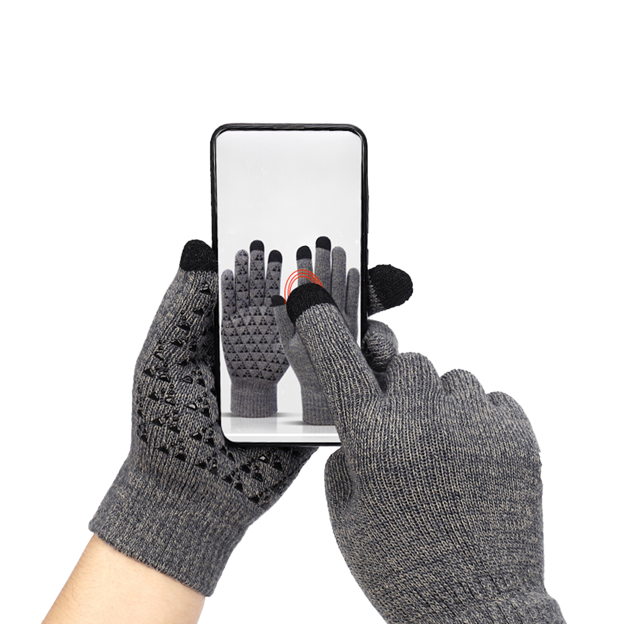 Acrylic Warm Knit Gloves With Touchscreen Fingertips 2