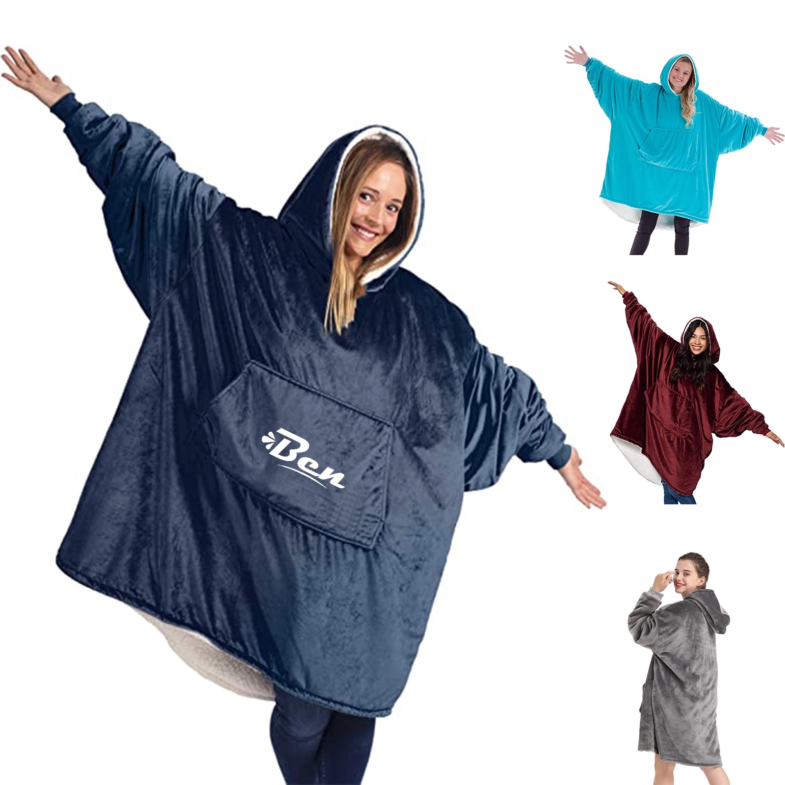 Wearable Blanket Sweatshirt For Women And Men 8