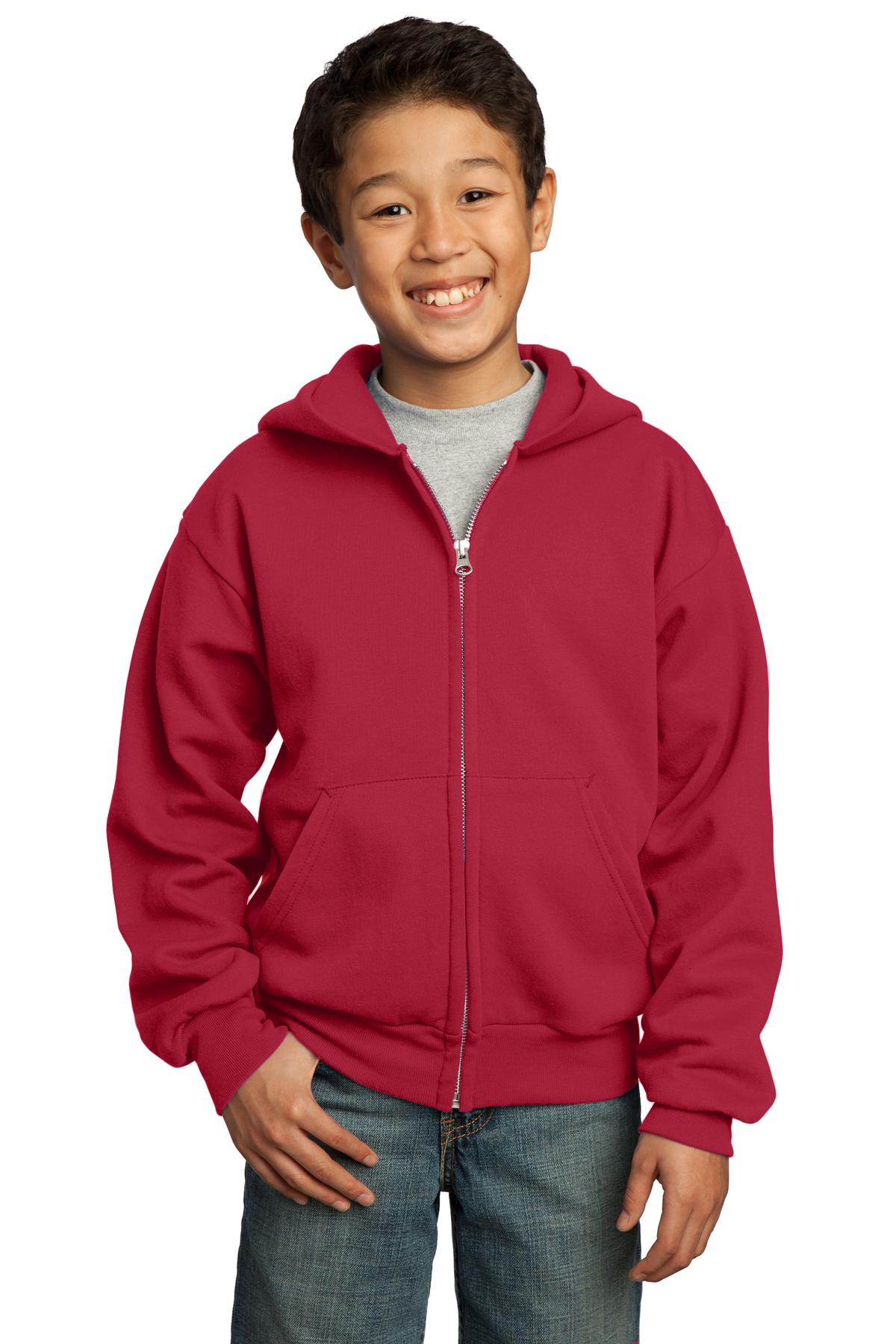Port & Company® Youth Core Fleece Full-Zip Hooded Sweatshirt 86
