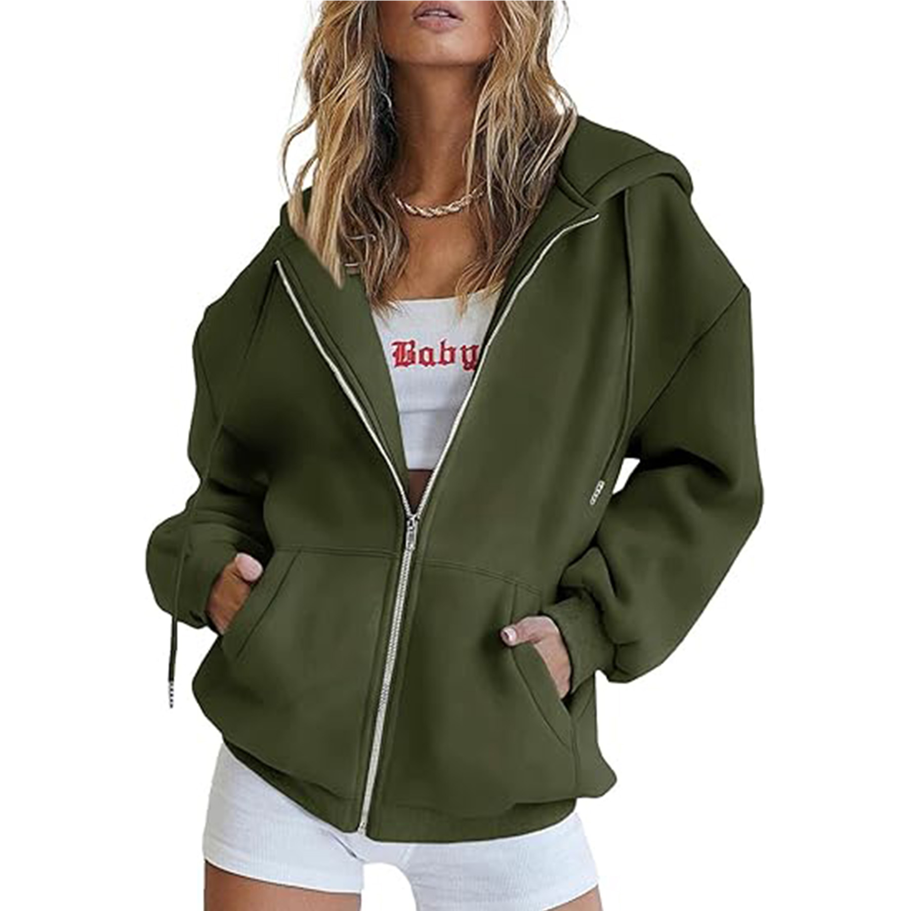 Casual Zip Up Long Sleeve Hoodie Jacket 7