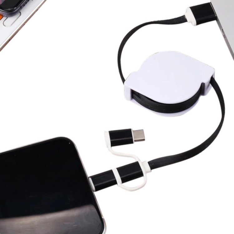 Retractable USB Data and Charging Cable Multiple Tips Works w/Most Cell Phones 2