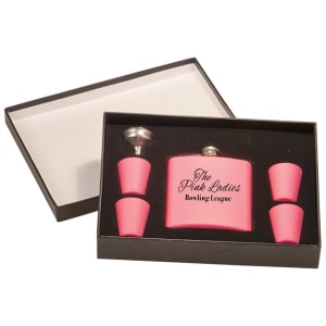 6 Oz. Flask Set In Black Presentation Box 3