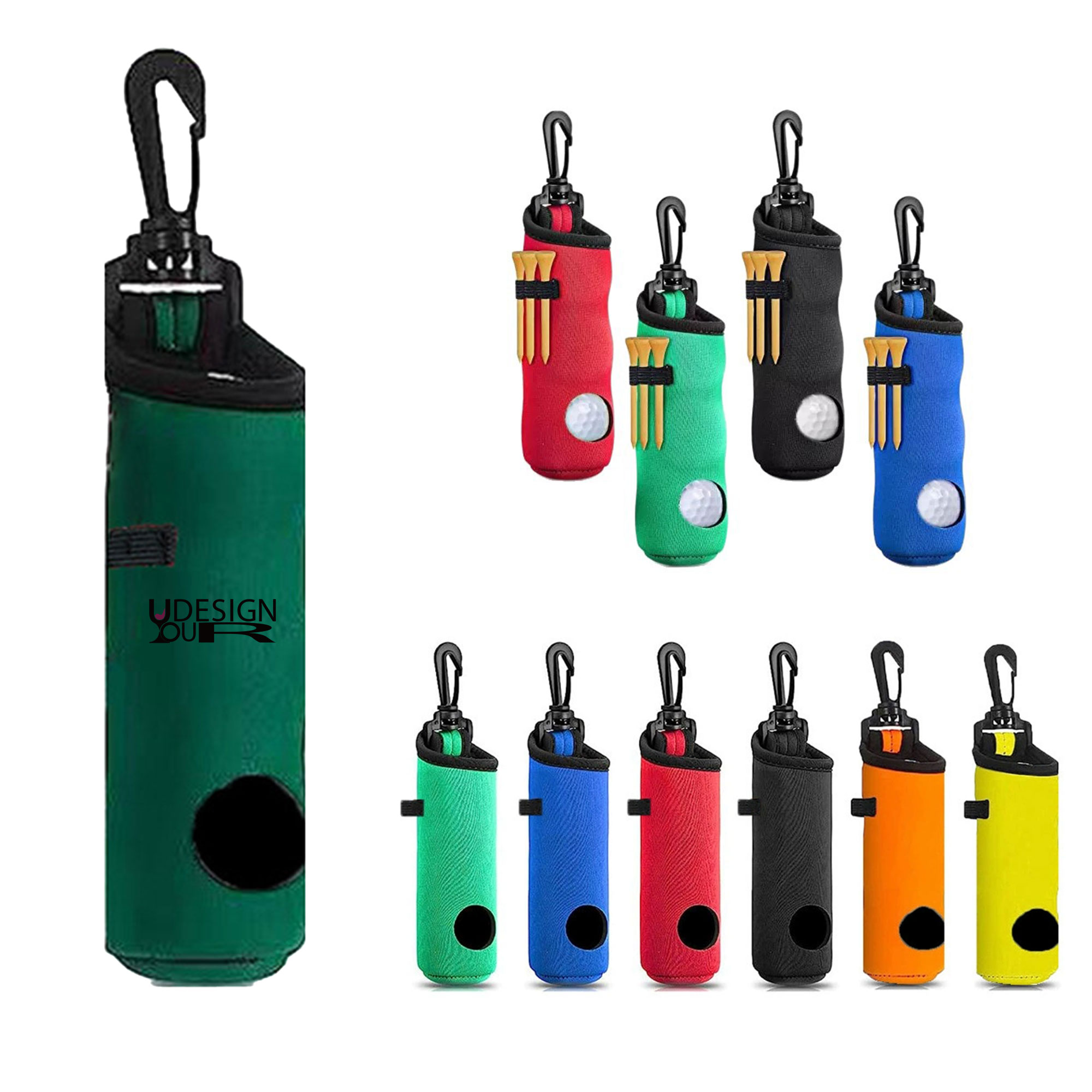 Neoprene Golf Ball Bag With Carabiner 3