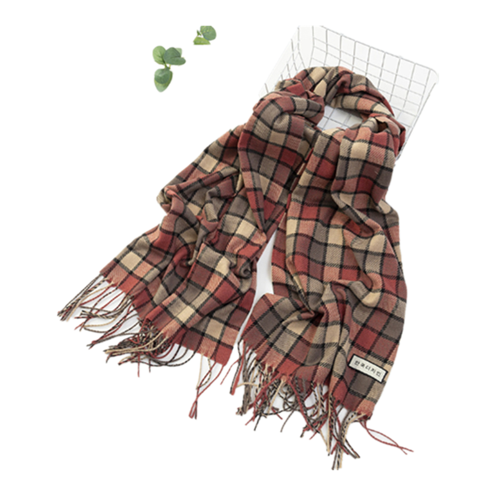 Tassel Imitation Cashmere Scarf Warm Keeping Shawl 3