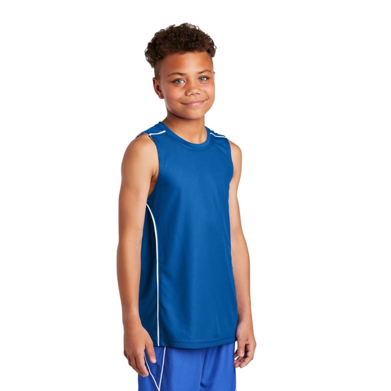 Sport-Tek Youth PosiCharge Mesh Reversible Sleeveless Tee. 11