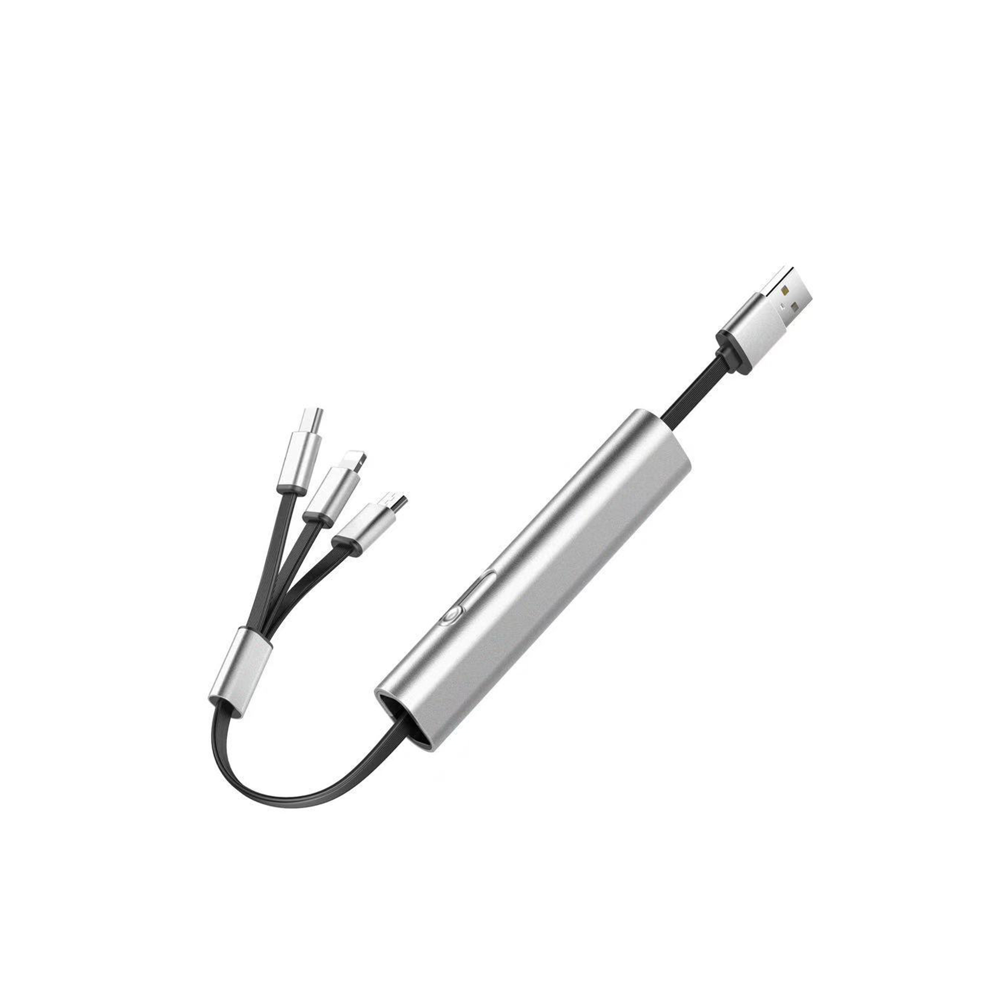 Metal Three In One Mobile Phone Charging Cable 4.2" x 0.9" 6