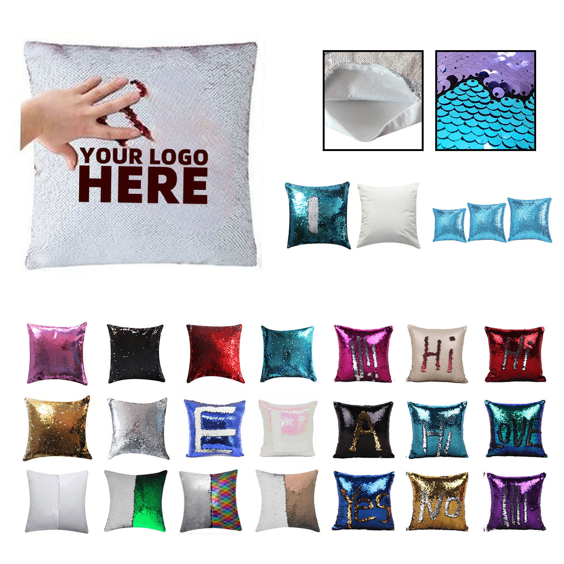 Sequins Throw Pillow Case 2