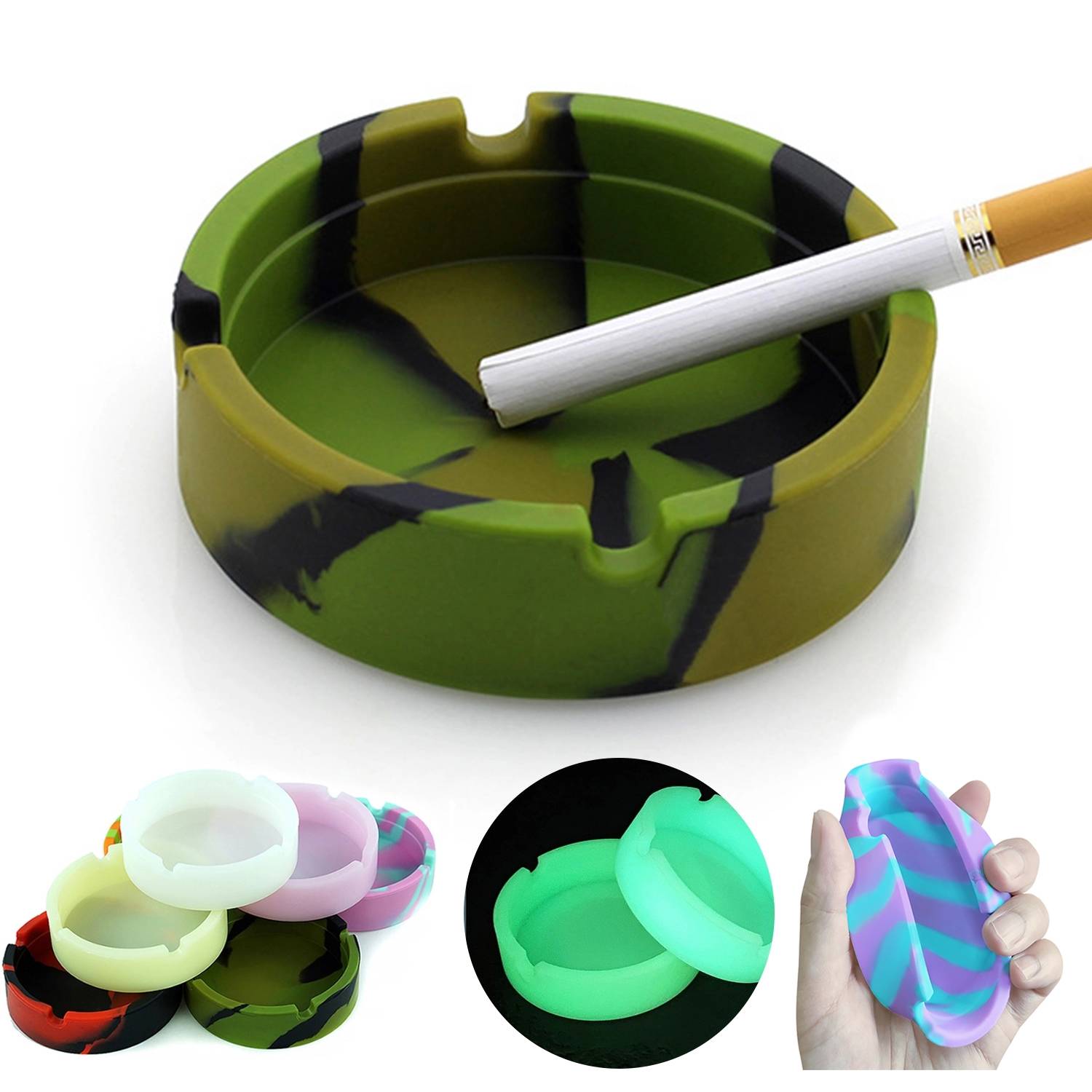 Round Silicone Heat Resistant Ashtray 11